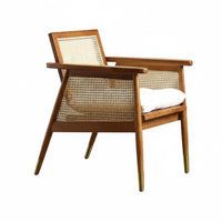 Cane rear Armchair Woven rearrest Single Person Armchair Vintage Inspired Sturdy Construction for Interior Designers, Homeowners