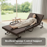 Single Person Nap Cot Foldable Design Folding Bed Portable Space-Saving for Office Workers, Students, Home, Hospital, Guest Room