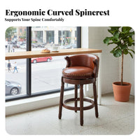 timeless design rotating Bar Stool with supportrest Vintage Design Upholstered rotating Seat support Support Counter Chair Padded padding for Adults, Homeowners, Guests, Pub, Restaurant, Bistro, Dining Room