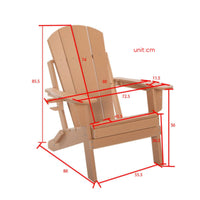 Folding Adirondack Chair Slatted Back Adirondack Chair with Cup Holders Outdoor Furniture Foldable Sturdy