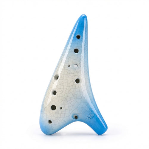 12 Hole Alto Instrument, Ceramic Flute for Beginners, Musical Instrument Gift fo #variant:Blue and White Ice Crack