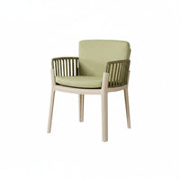 Upholstered Slat-Rear Armchair Nordic Design Dining Chair Modern Design Easy Assembly for Readers, Balcony, Bedroom, Small Areas