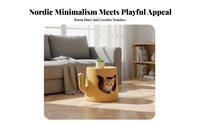 Feline Cave End Table Raised Lip Tabletop Enclosed Feline Bed Table Anti-Slip