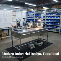 Lab Work Table with Drawers Heavy Duty Stainless Steel Table with Drawers Anti Stainless Steel Desk for Workshop Cleanroom, Warehouse