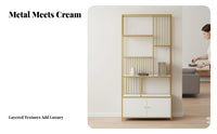 Light Luxury Aesthetic Staggered Open shelving unit Modern design Room partitionr Multi-Functional Shelving Unit Freestanding for Design aficionados, Homeowners, Office Workers, Entryway, Study, Bedroom