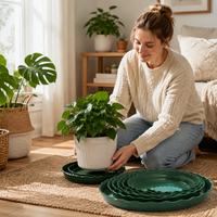 Thickened Round Plastic Plant Pot Saucer Tray for Gallon Pots