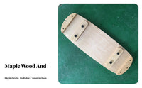 Adjustable Stoppers Wooden Balance Board Sturdy Wood Construction Roller Balance Board Portable Core Strength Coach Non-Slip Surface for Snowboarders, Athletes, Surfers, Home Gym, Physical Rehabilitation, Office