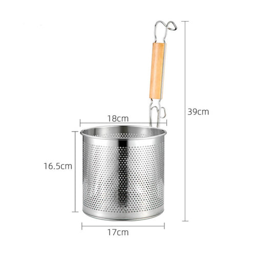 Hot Pot Colander Multi-Function Noodle Strainer Basket Easy to Clean Stainless Steel Blanching Basket for Chefs, Restaurant