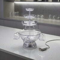5 Cup Holders Multi-Tier Wine Fountain Fluted Base Acrylic Wine Fountain Wide Round Basin Drink Service for Parties, Banquets
