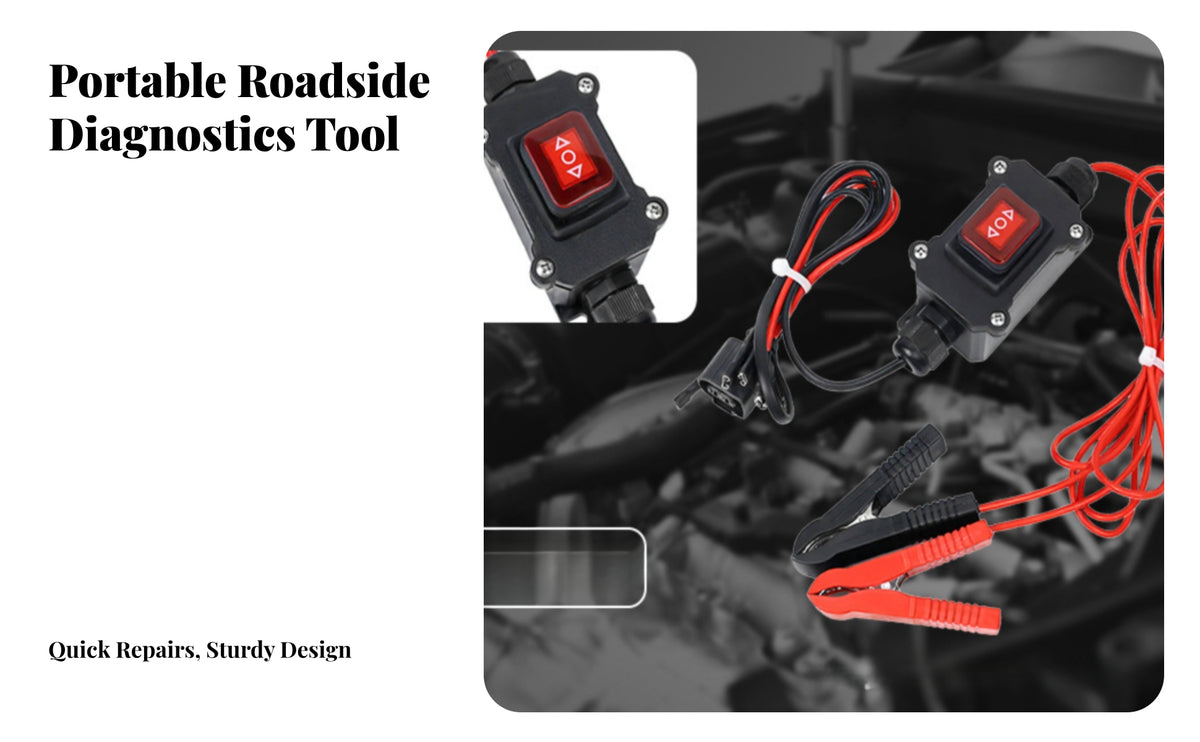 Compact Motor Test Reset Tool | Insulated jaw Clips, rigid-housing Body, Automotive Motor Tester, for Bench Testing