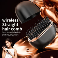 Cordless Mini Hair Straightener Brush with Heat Protection, 3 Heat Settings