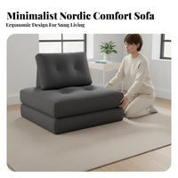 Sectional Single Unit Sofa Nordic Design Aesthetic Upholstered Airy Couch Creamy Look Configurable Layouts for Residents
