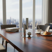 Metal Tube Vase Easy to Clean Stainless Steel Vase Stable Base Home Decor for Dining Table