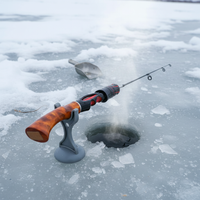 Portable Flat-Tail Ice Fishing Rod with Large Guide Ring