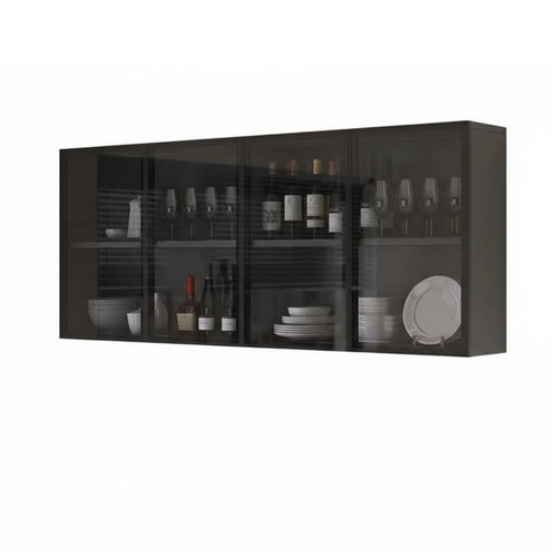 1 Bathroom Wall Cabinet Floating Display Shelf Wall Mounted Storage Cabinet Kitchen Cabinet with Glass Doors Solid Wood for Kitchen Bathroom Balcony Suitable for Gift Giving Home Organization