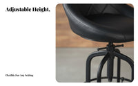 Adjustable Height Manufacturing threaded-height-adjustment Stool Vintage Design High Chair With Footrest Seating Furniture Padded Seat for Bar Owners, Homeowners, Adults, Cafe, Restaurant, Kitchen Island, Shop