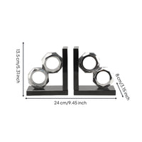 2 Pieces Crystal Bookend Sturdy Base Decorative Book Stopper for Bookshelf, Desk