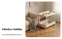 2-Tier Rolling Stand Mobile 2-Tier Oval Trolley space-saving for Living Room, Kitchen