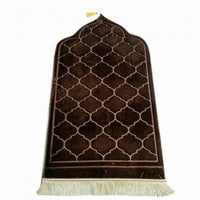 Arched Prayer Rug Geometric Lattice Fringed Floor Mat Hanger Tassel