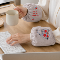 Winter Plush Arm Sleeves for Women, Cute Office Anti-dirty Cuffs