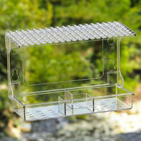 Window Bird Feeder Rectangular Bird House with 4 Strong Suction Cups, Small Bird House Outdoor Bird Feeder for Garden Viewing Observation