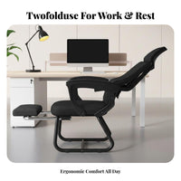 Reclining Sled Base Chair Ergonomic Design Office Furniture for Home Workspace