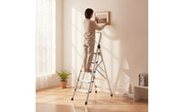 Wide Pedal Step Ladder with Handrail Non-Slip Step Ladder with Handrails Stable Space-Saving for Homeowners, Closet Storage