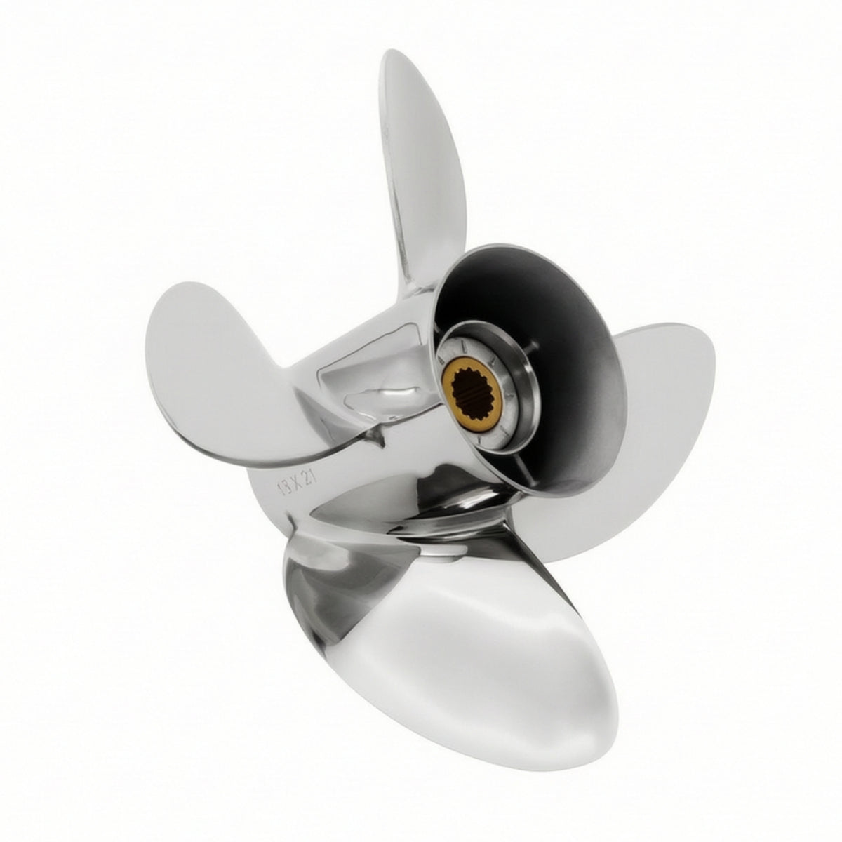 Stainless Steel Propeller Splined 4 Propeller Polished for Boaters
