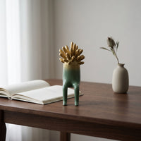Abstract Sculpture Textured Climbing Figurine Vertical for Office, Study