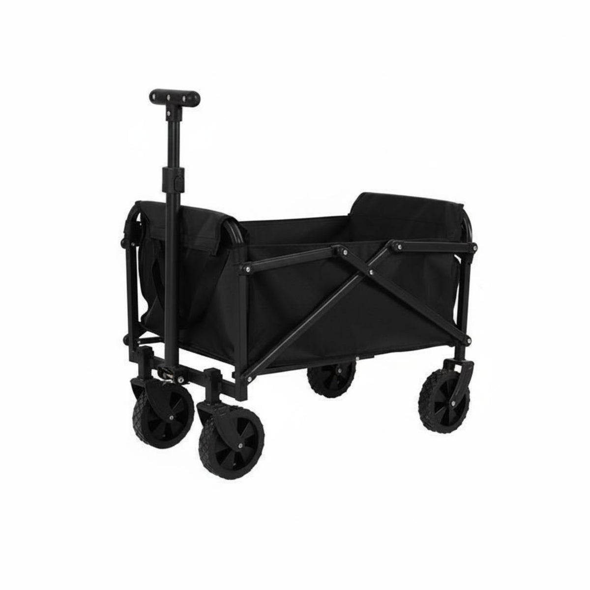 Foldable Wagon Swivel Wheels Collapsible Wagon Compact Fold for Picnics, Outings