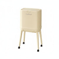 Rolling Garbage Bin with Lid Large Capacity Tall Kitchen Wastebasket Light Luxury Style High-Leg Trash Can for Restroom