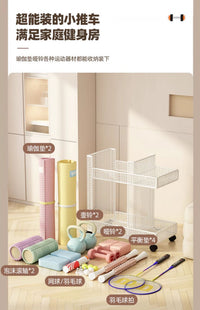 Yoga Mat Storage Rack with Wheels for Sports Equipment