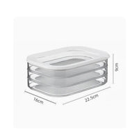 3-Tier Food Container Transparent Refrigerator Organizer Low-Profile for Freezer