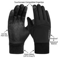 Winter Touchscreen Gloves for Men Waterproof, Fleece Lined Thermal Cycling Windproof Sports for Skiing and Biking