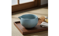 Matcha Bowl with Spout Handmade Ceramic Matcha Whisking Bowl Textured Finish Japanese Style
