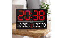 LED Digital Wall Clock Silent Digital Wall Clock 12/24-Hour for Living Room, Bedroom
