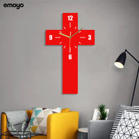 Modern Silent Cross Wall Clock with Acrylic Frame for Commercial Spaces