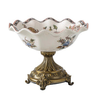 Fruit Bowl with Pedestal Vintage-Style Dish Stable for Dining Table, Living Room