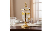 Glass Beverage Dispenser with Spigot Transparent Structure Large Capacity Water Dispenser Vintage Design Beverage Jar Easy To