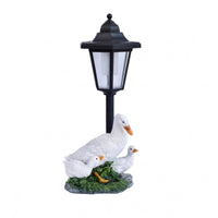 Solar Garden Lantern Clear Panels Wildlife Themed Base Ornament Classic Lamp