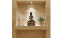 Resin Praying Buddha Ornament Gift Idea Thai Buddha Sculpture Gold Accent Home Decor for Hotel, Office