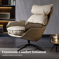 Upholstered Rotating Armchair Modern Design Lounge Chair Sumptuous Upholstery Sturdy Construction for Readers, Office, Balcony