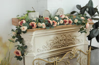 Artificial Rose Vine with 36 Champagne Pink Peony Heads for Home and Outdoor Decor