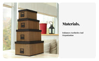 Bamboo Storage Box with Lid Handwoven Bamboo Storage Box Multi-Purpose for Shelf