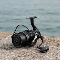 Matte Black Rotating Fishing Reel Powerful Rotating Reel High-Capacity Tackle Ultra Smooth for Anglers, Coastal Fishing Casting