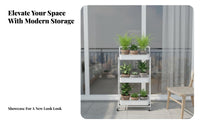 Triple-Decker Rolling floral Rack sturdy Construction Plant Stand Minimalist & appearance