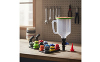 Transparent Automotive Funnel Kit Graduated Measuring Funnel with Lid Color-Coded Funnels Detachable for Workshops