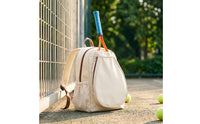 Water-Resistant Racket Backpack Wet Dry Separation Tennis Bag Padded Bag with Bottle Pocket Long-Lasting for Gym