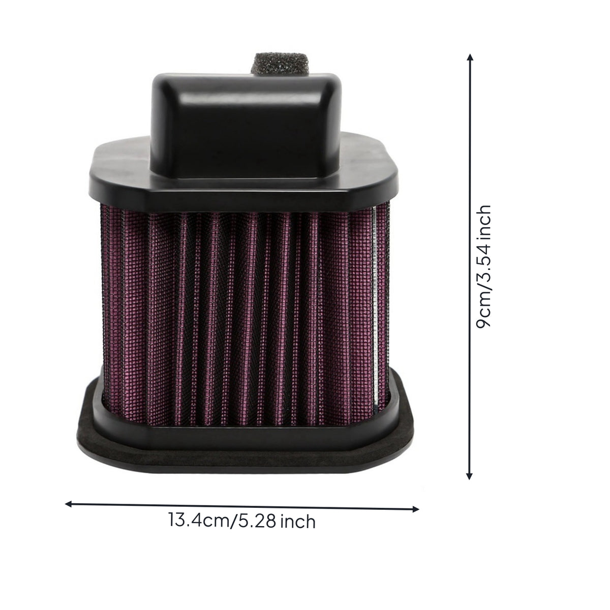 Motorcycle Air Intake Filter Pleated Air Filter with ABS Frame Compact Easy Installation for Motorcyclists, Garage Installs