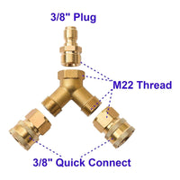 Knurled Y-Connector with Quick-Connect Heavy-Duty Pressure Washer Quick Connect Kit Leak Resistant Pressure Washer Connector Hassle-Effortless for Car Washing
